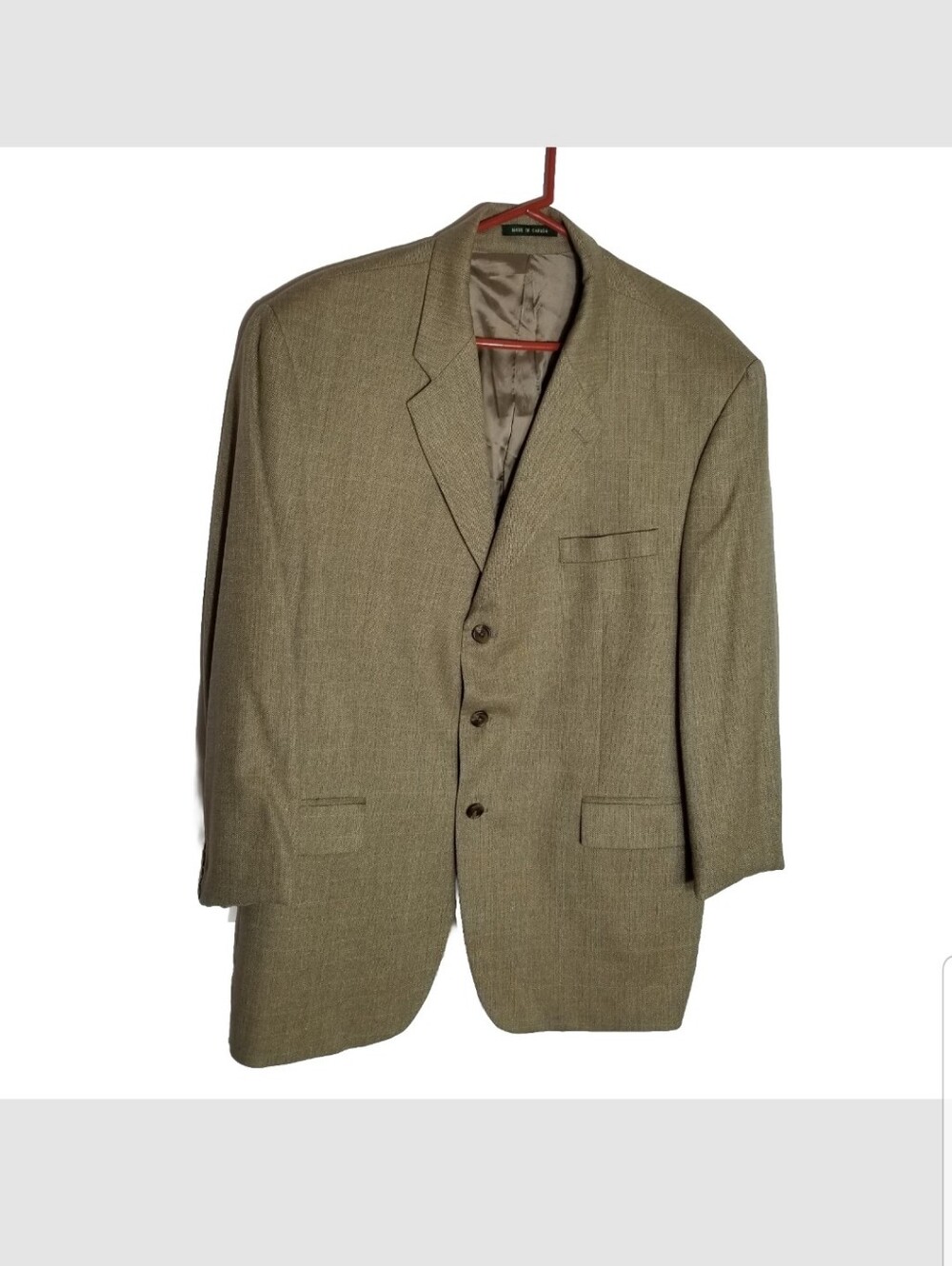Lauren Ralph Lauren Silk Wool Blazer Men's 46R Brown Patterned Notched Lapel